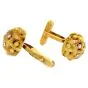 Vintage Retro Diamond 18K Gold Woven Signed Cufflinks