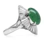 GIA Green Jade Diamond Platinum Ballerina Cocktail Ring