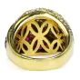 1980s Diamond Ruby 18K Gold Italian Bypass Cluster Dome cocktail Ring