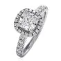 Cartier GIA Certified F VVS Cushion Diamond Platinum Halo Engagement Ring