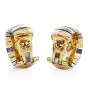 Cartier Tubogas Vintage 18K Gold Tri- Color Link Hoop Earrings