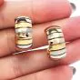 Cartier Tubogas Vintage 18K Gold Tri-Color Link Hoop Earrings