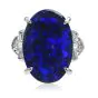  11.52cts GIA Black opal Diamond Platinum Halo Cocktail Ring