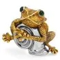 Lindsay & Co. Vintage Emerald Platinum 18K Gold Frog Brooch Pin