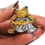 Lindsay & Co. Vintage Emerald Platinum 18K Gold Frog Brooch Pin