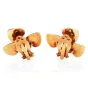 Vintage Retro Diamond Multicolor Gemstone Yellow Gold Floral Leaf Clip On Earrings
