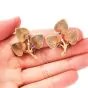 Vintage Retro Diamond Multicolor Gemstone Yellow Gold Floral Leaf Clip On Earrings