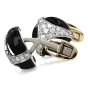 Patek Phillipe Diamond Onyx 18K Gold Retro Round Large Cufflinks 