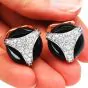 Patek Phillipe Diamond Onyx 18K Gold Retro Round Large Cufflinks 
