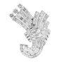 Vintage Art Deco Platinum Diamond Crossover Bouquet Elegant Brooch Pin