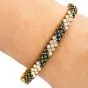 Vintage Retro Diamond Blue Sapphire 18K Yellow Gold Cluster Link Bracelet