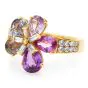 Bvlgari Flower Natural Sapphire Diamond 18K Yellow Gold Bulgari Ring
