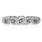 Art Deco Design Diamond Ruby 18K White Gold Marquise Eye Link Bracelet