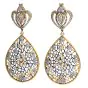  10.50cts Diamond 18K Yellow Gold Royalty Crown Web Dangle Drop Earrings