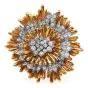David Webb Vintage Diamond Floral  Platinum 18K Brooch Pin and Pendant