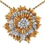 David Webb Vintage Diamond Floral  Platinum 18K Brooch Pin and Pendant