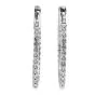 Large Diamond Hoop White Gold Inside Outside Hoop Earrings