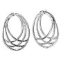Modern 3.95ct Diamond  Gold Crossover Multi Hoop Earrings