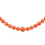 Natural GIA Red Coral Bead 19 Inch Strand Gold Necklace