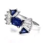 Estate Diamond Sapphire 18K Gold Bow Designed Engagement Ring|DoverJewelry|