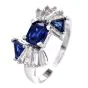 Estate Diamond Sapphire 18K Gold Bow Designed Engagement Ring|DoverJewelry|