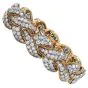 Vintage Diamond 18K Gold Cluster Braided Link Bracelet-Dover Jewelry
