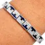 Sophia D Art Deco Sapphire Diamond Platinum Line Bracelet