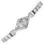 Vintage Diamond Ruby 18K White Gold Wide Cluster Link Bracelet 