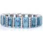 Vintage GIA Aquamarine 103.75cts Diamond Platinum Bracelet-Dover Jewelry
