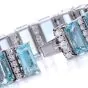 Vintage GIA Aquamarine 103.75cts Diamond Platinum Bracelet-Dover Jewelry
