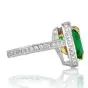 GIA 6.74 Emerald Diamond Platinum 18K Gold Heart Cocktail Eternity Engagement Ring