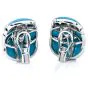 Vintage Diamond Turquoise 18K White Gold Braided Large Clip On Earrings