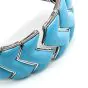 Vintage Pave Diamond Turquoise 18K White Gold Braided Cuff Bangle Bracelet