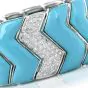 Vintage Pave Diamond Turquoise 18K White Gold Braided Cuff Bangle Bracelet