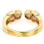 Vintage Pave Diamond 18K Yellow Gold Platinum Cluster Bypass Cuff Bracelet