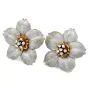 Buccellati Diamond Flower 18K Two-Tone Clip-On Earrings-Dover Jewelry