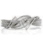 Vintage Diamond 18K White Gold Bypass Mesh Retro Bracelet-Dover Jewelry