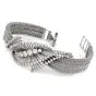 Vintage Diamond 18K White Gold Bypass Mesh Retro Bracelet-Dover Jewelry