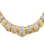 Impressive Vintage Retro Diamond 18K Yellow Gold Platinum Link Collar Necklace