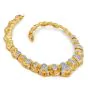 Impressive Vintage Retro Diamond 18K Yellow Gold Platinum Link Collar Necklace