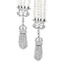 Vintage Diamond Pearl 18K White Gold Filigree Tassel Dangle Drop Necklaceace