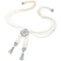 Vintage Diamond Pearl 18K White Gold Filigree Tassel Dangle Drop Necklace