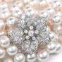 Vintage Diamond Akoya Pearl Platinum Triple Strand Choker Necklace