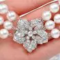 Vintage Diamond Akoya Pearl Platinum Triple Strand Choker Necklace