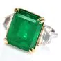 Estate 14.75ct Columbian Emerald  Diamond Platinum Statement Ring -Dover Jewelry
