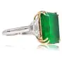 Estate 14.75ct Columbian Emerald  Diamond Platinum Statement Ring -Dover Jewelry
