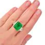 Estate 14.75ct Columbian Emerald  Diamond Platinum Statement Ring -Dover Jewelry
