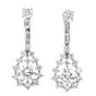 GIA Vintage 5.60 carats Diamond Platinum Teardrop Dangle Earrings
