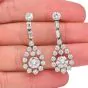 GIA Vintage 5.60 carats Diamond Platinum Teardrop Dangle Earrings