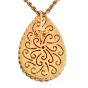 GIA Coral Diamond 18K Gold Pear Halo Pendant-Dover Jewelry

